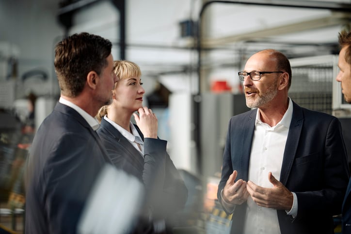 Business team having a meeting at an event