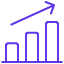 An upward-pointing arrow on a graph icon
